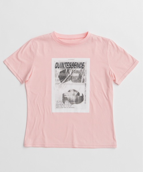 MAISON SPECIAL(メゾンスペシャル)の「QUINTESSENCE Print T-Shirt/QUINTESSENCEプリントTEE(Tシャツ/カットソー・レディース・ピンク/ホワイト/チャコールグレー・FREE)」の13枚目の写真