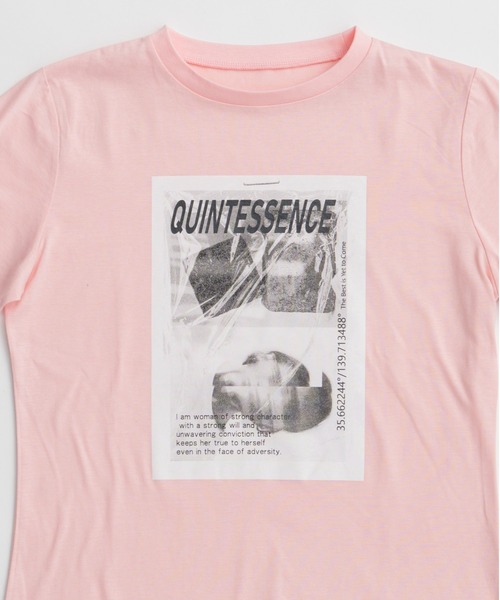 MAISON SPECIAL(メゾンスペシャル)の「QUINTESSENCE Print T-Shirt/QUINTESSENCEプリントTEE(Tシャツ/カットソー・レディース・ピンク/ホワイト/チャコールグレー・FREE)」の14枚目の写真