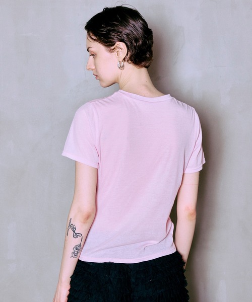 MAISON SPECIAL(メゾンスペシャル)の「QUINTESSENCE Print T-Shirt/QUINTESSENCEプリントTEE(Tシャツ/カットソー・レディース・ピンク/ホワイト/チャコールグレー・FREE)」の22枚目の写真