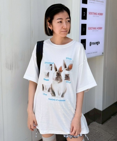 Candy Stripper(キャンディストリッパー)の「RABBIT MONITORING BIG Tシャツ(Tシャツ/カットソー・レディース・ライトブルー/ブラック/オフホワイト・FREE)」の10枚目の写真