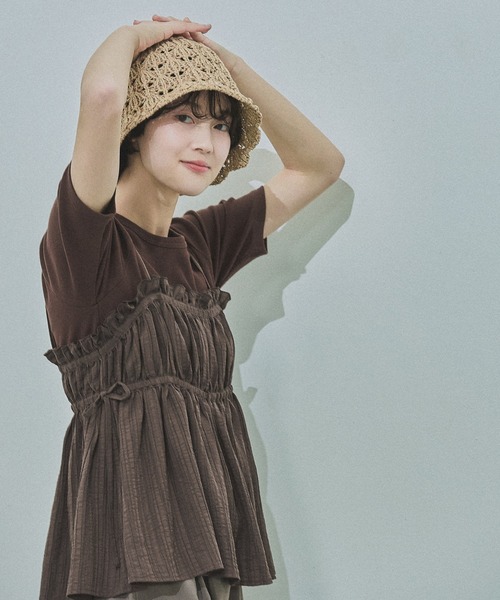 LAKOLE（ラコレ）の「楊柳キャミビスチェ / 657107（キャミソール・レディース・ブラウン/ライトグリーン/チャコール/ブラック・FREE）」の3枚目の写真