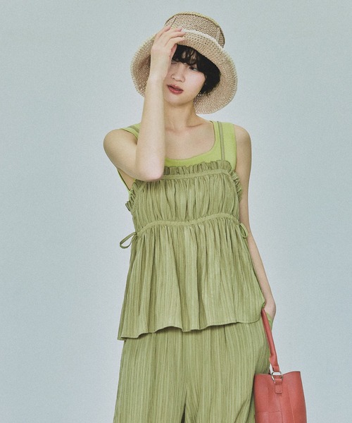 LAKOLE（ラコレ）の「楊柳キャミビスチェ / 657107（キャミソール・レディース・ブラウン/ライトグリーン/チャコール/ブラック・FREE）」の4枚目の写真