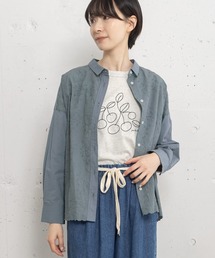 裾スカラップ刺繍ブラウス