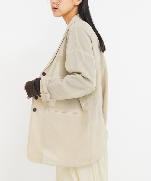 KBF（ケイビーエフ）の「シアーライトテーラードジャケット（その他アウター・レディース・ベージュ/ブラウン/グレー・ONE）」の3枚目の写真