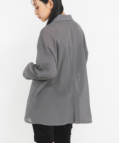 KBF（ケイビーエフ）の「シアーライトテーラードジャケット（その他アウター・レディース・ベージュ/ブラウン/グレー・ONE）」の6枚目の写真