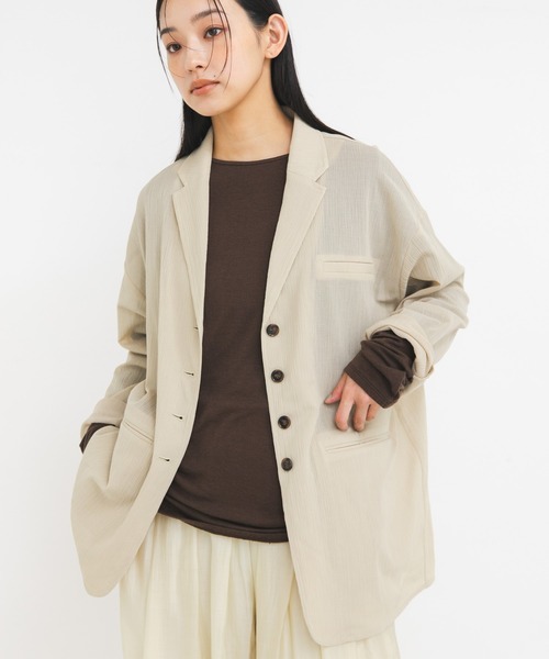 KBF（ケイビーエフ）の「シアーライトテーラードジャケット（その他アウター・レディース・ベージュ/ブラウン/グレー・ONE）」の17枚目の写真