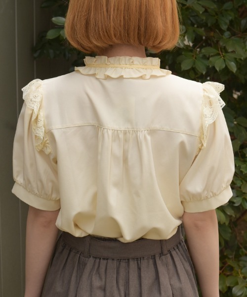 axes femme（アクシーズファム）の「フロントギャザーブラウス（シャツ/ブラウス・レディース・ホワイト/イエロー/ネイビー・FREE）」の5枚目の写真