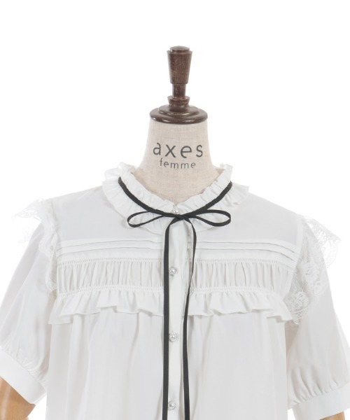 axes femme（アクシーズファム）の「フロントギャザーブラウス（シャツ/ブラウス・レディース・ホワイト/イエロー/ネイビー・FREE）」の12枚目の写真
