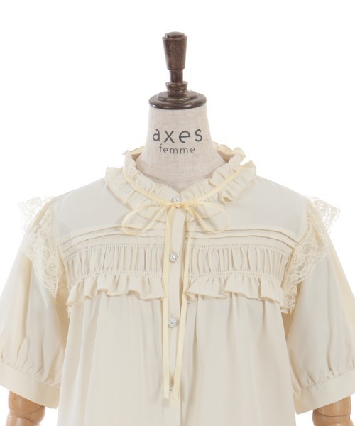 axes femme（アクシーズファム）の「フロントギャザーブラウス（シャツ/ブラウス・レディース・ホワイト/イエロー/ネイビー・FREE）」の20枚目の写真