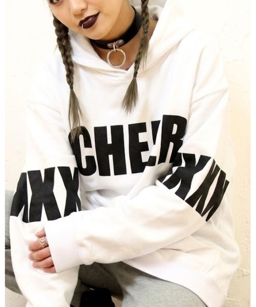 CHEER(チアー)の「ビッグシルエットスウェットパーカー(スウェット・レディース・ブラック/ホワイト・M/S/L)」の4枚目の写真