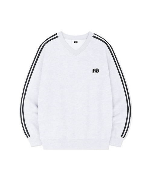 RANDOMOFF(ランダムオフ)の「ROF ESSENTIAL SPORTY TRACK V-NECK OVER FIT SWEATSHIRT (4color)(スウェット・メンズ・ライトグレー/ブラック/ネイビー/グレー・SMALL/MEDIUM/LARGE)」の2枚目の写真