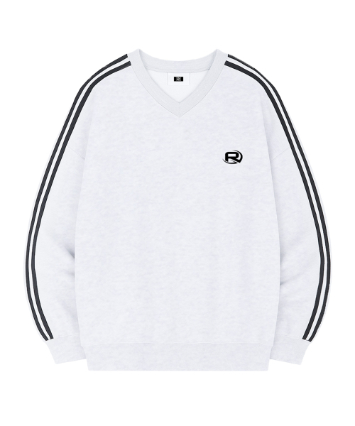 RANDOMOFF(ランダムオフ)の「ROF ESSENTIAL SPORTY TRACK V-NECK OVER FIT SWEATSHIRT (4color)(スウェット・メンズ・ライトグレー/ブラック/ネイビー/グレー・SMALL/MEDIUM/LARGE)」の6枚目の写真