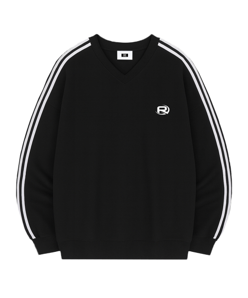 RANDOMOFF(ランダムオフ)の「ROF ESSENTIAL SPORTY TRACK V-NECK OVER FIT SWEATSHIRT (4color)(スウェット・メンズ・ライトグレー/ブラック/ネイビー/グレー・SMALL/MEDIUM/LARGE)」の7枚目の写真