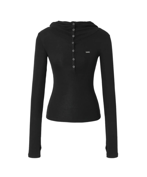 KHAKIPOINT（カーキポイント）の「High-neck Hooded Top (black)（パーカー・レディース・その他・FREE）」の2枚目の写真
