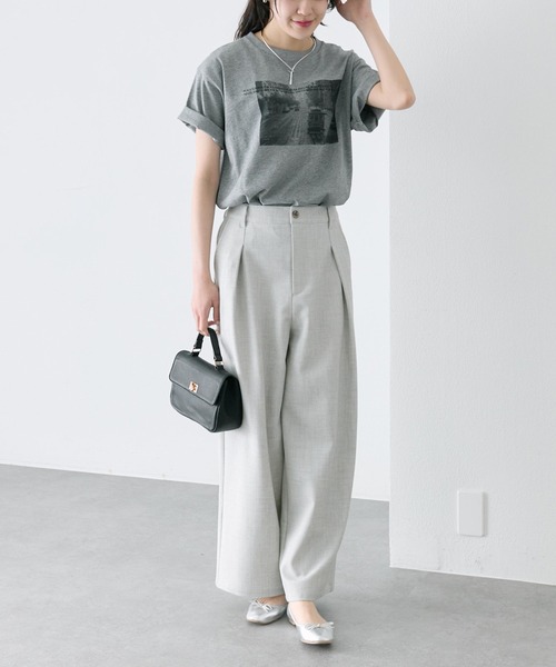 PUAL CE CIN(ピュアルセシン)の「接触冷感ストレートシルエットスラックスパンツ(スラックス・レディース・グレー系/ベージュ系・FREE)」の8枚目の写真