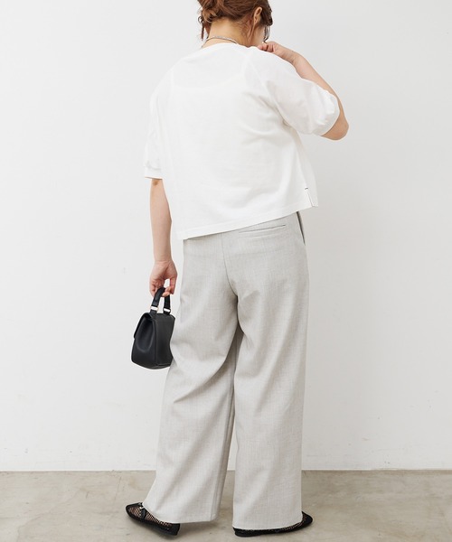 PUAL CE CIN(ピュアルセシン)の「接触冷感ストレートシルエットスラックスパンツ(スラックス・レディース・グレー系/ベージュ系・FREE)」の3枚目の写真