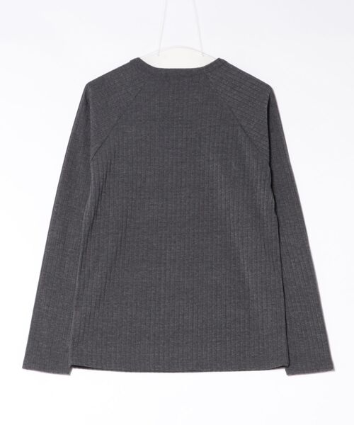 Never mind the XU / Chikashitsu+(ネバーマインド ザ エックスユー / チカシツプラス)の「【nmtc+】neck zip long sleeve / 【エヌエムティーシープラス】ネックジップ長袖Tシャツ(Tシャツ/カットソー・メンズ・ブラック/チャコール・ONE SIZE)」の3枚目の写真