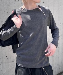 【nmtc+】neck zip long sleeve / 【エヌエムティーシープラス】ネックジップ長袖Tシャツ