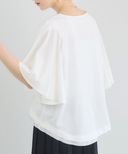 Pillini（ピリーニ）の「異素材フレアスリーブトップス（Tシャツ/カットソー・レディース・オフホワイト/ブルー/ブラック・FREE）」の21枚目の写真