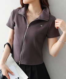 プレート付　Ｗ　ＺＩＰショートスリーブカーディガン
