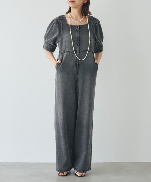 LOUNGEDRESS（ラウンジドレス）の「【PUFRILL/パフリル】デニムパフオールインワン（つなぎ/オールインワン・レディース・ブルー/ブラック・SMALL/X-SMALL）」の15枚目の写真