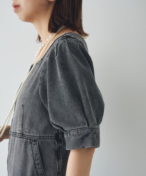 LOUNGEDRESS（ラウンジドレス）の「【PUFRILL/パフリル】デニムパフオールインワン（つなぎ/オールインワン・レディース・ブルー/ブラック・SMALL/X-SMALL）」の17枚目の写真