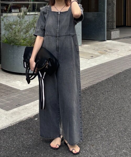 LOUNGEDRESS（ラウンジドレス）の「【PUFRILL/パフリル】デニムパフオールインワン（つなぎ/オールインワン・レディース・ブルー/ブラック・SMALL/X-SMALL）」の18枚目の写真