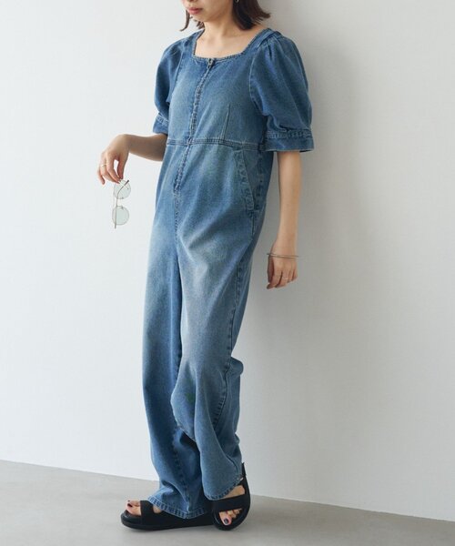 LOUNGEDRESS（ラウンジドレス）の「【PUFRILL/パフリル】デニムパフオールインワン（つなぎ/オールインワン・レディース・ブルー/ブラック・SMALL/X-SMALL）」の20枚目の写真