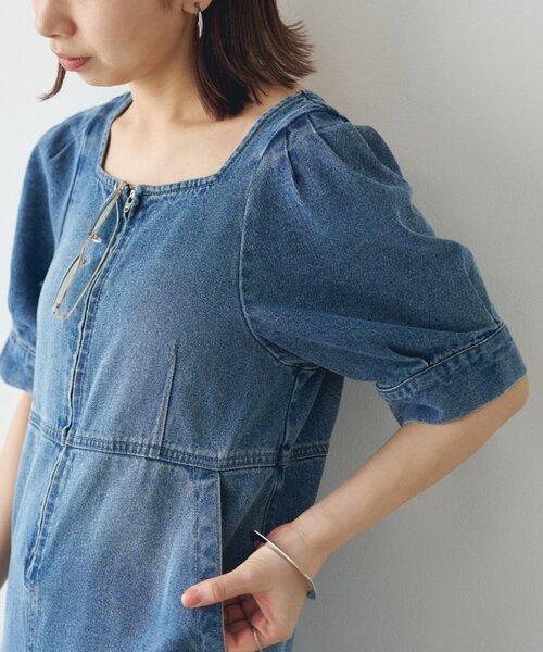 LOUNGEDRESS（ラウンジドレス）の「【PUFRILL/パフリル】デニムパフオールインワン（つなぎ/オールインワン・レディース・ブルー/ブラック・SMALL/X-SMALL）」の14枚目の写真
