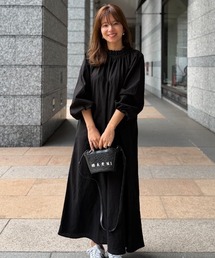 リブ切替シアーチェックワンピース【低身長・小柄女性向け