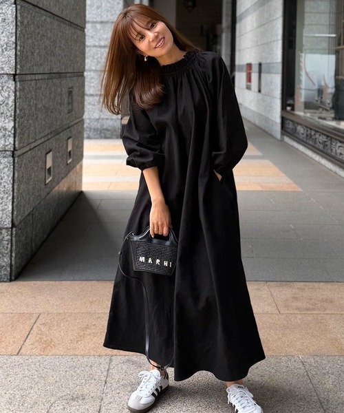 ST.ROONEY(セントルーニー)の「カフタンリネンワンピース【低身長・小柄女性向け】(ワンピース・レディース・グレイッシュベージュ/ブラック・XS)」の7枚目の写真