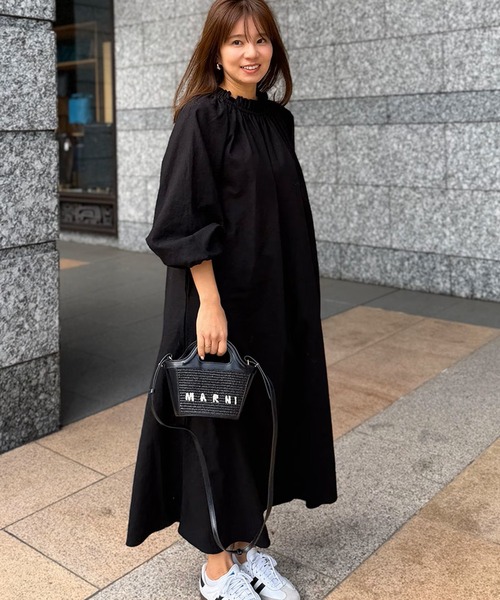 ST.ROONEY(セントルーニー)の「カフタンリネンワンピース【低身長・小柄女性向け】(ワンピース・レディース・グレイッシュベージュ/ブラック・XS)」の9枚目の写真