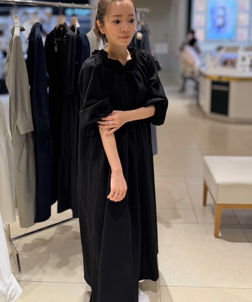 ST.ROONEY(セントルーニー)の「カフタンリネンワンピース【低身長・小柄女性向け】(ワンピース・レディース・グレイッシュベージュ/ブラック・XS)」の12枚目の写真