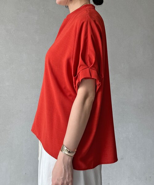 DouDou(ドゥドゥ)の「【WEB限定】接触冷感スキッパーシャツ(シャツ/ブラウス・レディース・ブラック/オレンジ/ベージュ/チャコールグレー/ブラウン・FREE)」の12枚目の写真