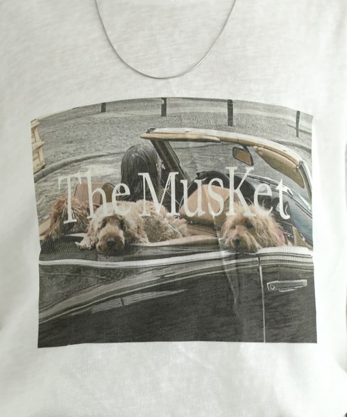 STYLE DELI(スタイルデリ)の「【LUXE】dogsフォトプリントさら編みTシャツ(Tシャツ/カットソー・レディース・ホワイト/チャコールグレー・FREE)」の17枚目の写真