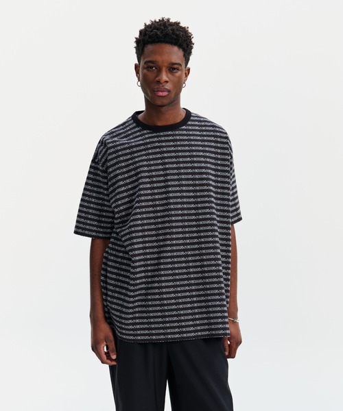 COOTIE PRODUCTIONS(クーティープロダクションズ)の「Supima Jacquard Border S/S Tee(Tシャツ/カットソー・メンズ・ブラック・SMALL/MEDIUM/LARGE/X-LARGE)」の3枚目の写真
