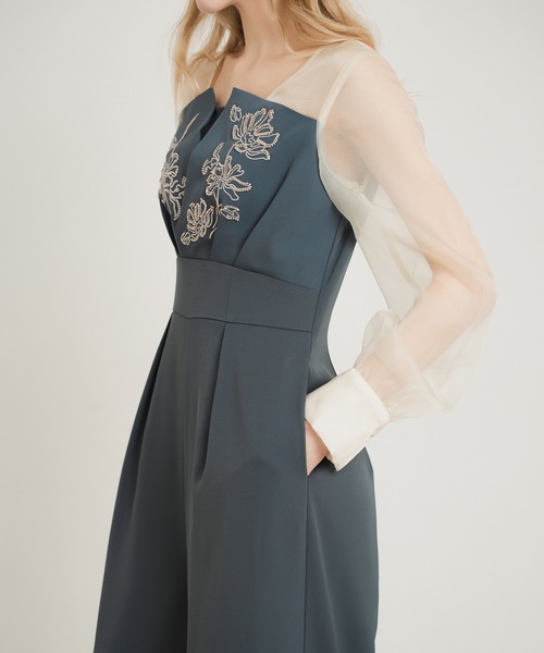 Dorry Doll（ドリードール）の「ビジューエンブロイダリーパンツドレス（パンツドレス・レディース・グレー/ブルー/ブラック・MEDIUM/M-Short）」の8枚目の写真