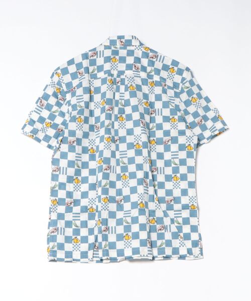 Ben Sherman（ベンシャーマン）の「チェッカーボードプリントシャツ（シャツ/ブラウス・メンズ・ホワイト×ブルー・MEDIUM/LARGE）」の4枚目の写真