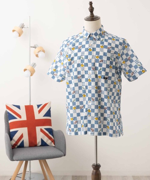 Ben Sherman（ベンシャーマン）の「チェッカーボードプリントシャツ（シャツ/ブラウス・メンズ・ホワイト×ブルー・MEDIUM/LARGE）」の5枚目の写真