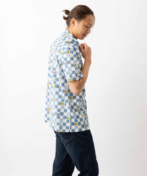Ben Sherman（ベンシャーマン）の「チェッカーボードプリントシャツ（シャツ/ブラウス・メンズ・ホワイト×ブルー・MEDIUM/LARGE）」の6枚目の写真
