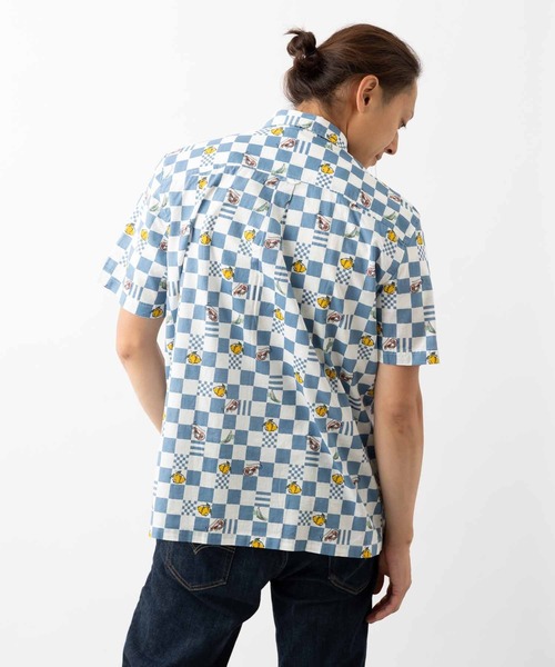 Ben Sherman（ベンシャーマン）の「チェッカーボードプリントシャツ（シャツ/ブラウス・メンズ・ホワイト×ブルー・MEDIUM/LARGE）」の7枚目の写真