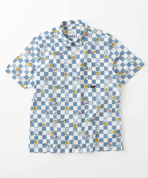 Ben Sherman（ベンシャーマン）の「チェッカーボードプリントシャツ（シャツ/ブラウス・メンズ・ホワイト×ブルー・MEDIUM/LARGE）」の8枚目の写真