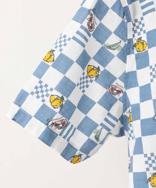 Ben Sherman（ベンシャーマン）の「チェッカーボードプリントシャツ（シャツ/ブラウス・メンズ・ホワイト×ブルー・MEDIUM/LARGE）」の2枚目の写真