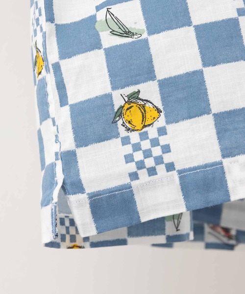 Ben Sherman（ベンシャーマン）の「チェッカーボードプリントシャツ（シャツ/ブラウス・メンズ・ホワイト×ブルー・MEDIUM/LARGE）」の3枚目の写真