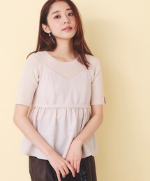 【吸水速乾/接触冷感】タンブラーブッチャーペプラムキャミ《防シワ/イージーアイロン/洗濯機OK》