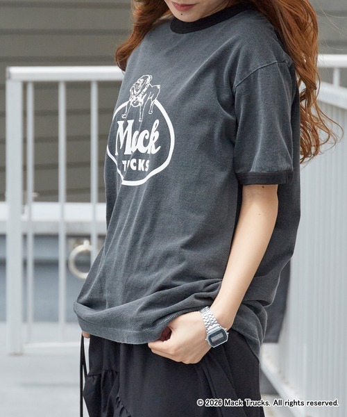 GOOD ROCK SPEED(グッドロックスピード)の「GOOD ROCK SPEED/グッドロックスピード BULLDOG LOGO RINGER T-SHIRT 半袖Tシャツ 2026年春夏春服 夏服(Tシャツ/カットソー・メンズ・チャコールグレー・M/L/XL)」の3枚目の写真