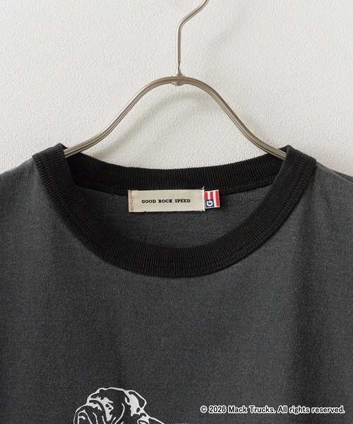 GOOD ROCK SPEED(グッドロックスピード)の「GOOD ROCK SPEED/グッドロックスピード BULLDOG LOGO RINGER T-SHIRT 半袖Tシャツ 2026年春夏春服 夏服(Tシャツ/カットソー・メンズ・チャコールグレー・M/L/XL)」の8枚目の写真