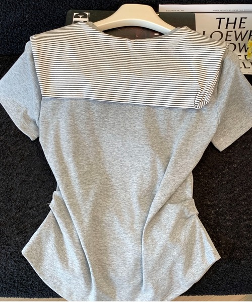 LUCPY(ラクピー)の「セーラーカラーデザイン半袖トップス(その他トップス・レディース・ホワイト/グレー・SMALL/MEDIUM/LARGE)」の5枚目の写真