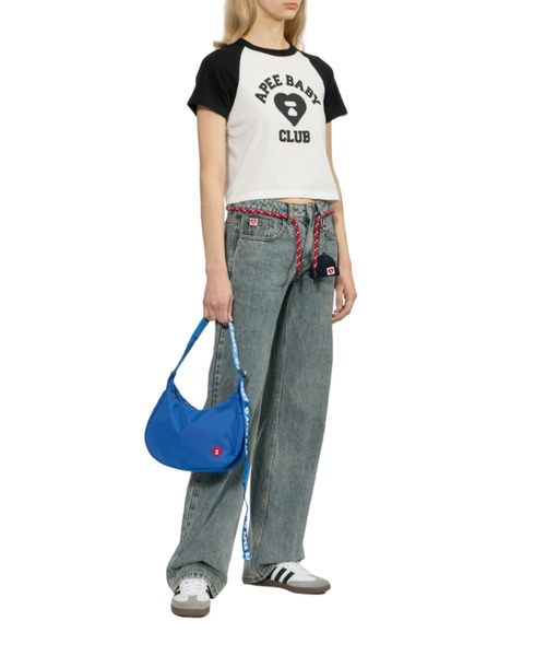 A BATHING APE（アベイシングエイプ）の「HEART BADGE CROSSBODY MINI BAG #2（ショルダーバッグ・レディース・ブルー/レッド/ブラック・FREE）」の17枚目の写真