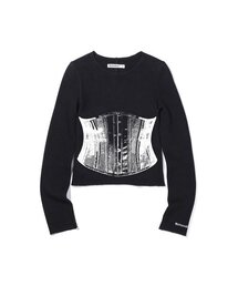 EXTRAORDINARY（エクストラオーディナリー）の「BUSTIER LONGSLEEVE BLACK（Tシャツ/カットソー）」